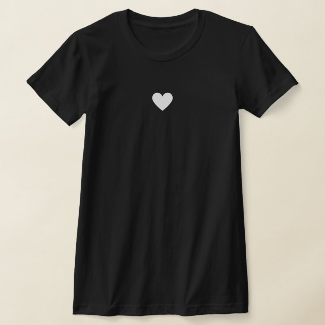 Camiseta Na moda de Coração Branco Moderno Amor Personaliza (Postura )