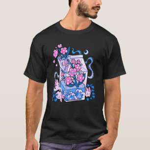 Camiseta Na moda de Otaku Japonês Bebida Aestética Com Leit