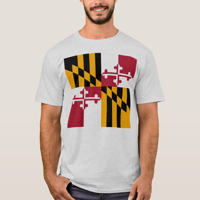 Camiseta Na moda de Sinalizador do Estado de Maryland (Frente)