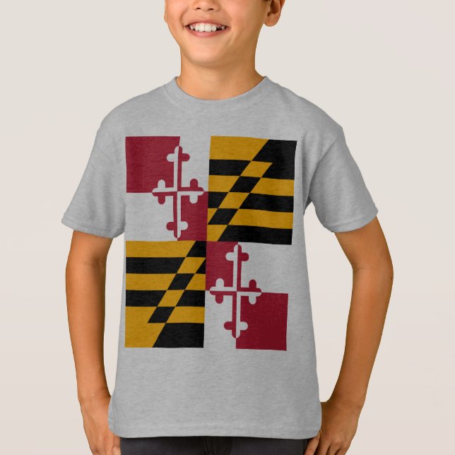 Camiseta Na moda de Sinalizador do Estado de Maryland (Frente)