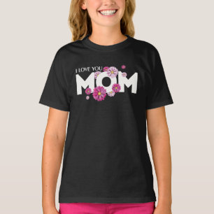 Camiseta Na moda Design I Amo o texto da mãe para o Dia de 