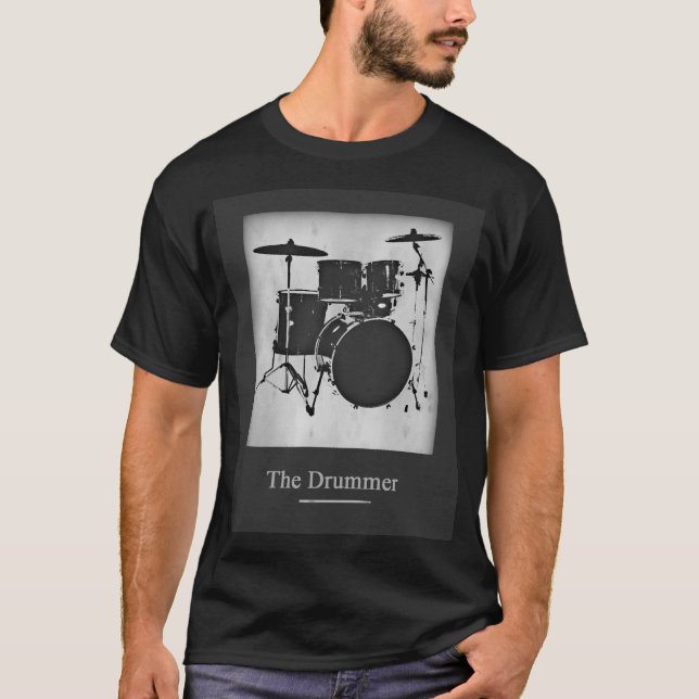 Camiseta Na moda Drummer da Banda Rock (Frente)