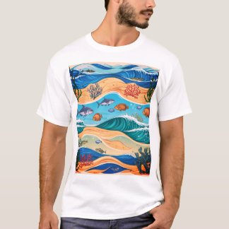 Camiseta Na moda e confortável inspirado no meio marinho ma