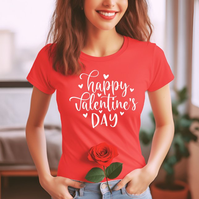 Camiseta Na moda e Feliz dia de os namorados de tendências (Stylish and Trendy Happy Valentine's Day T-Shirt)