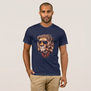 Camiseta Na moda Lion com óculos