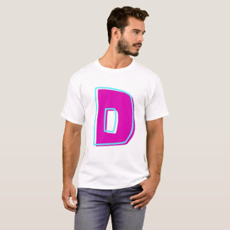 Camiseta Na moda Magenta e Letra Teal D