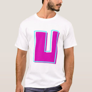 Camiseta Na moda Magenta e Letra Teal U