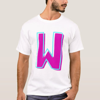 Camiseta Na moda Magenta e Letra Teal W