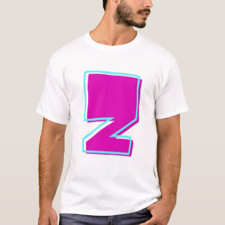 Camiseta Na moda Magenta e Letra Teal Z
