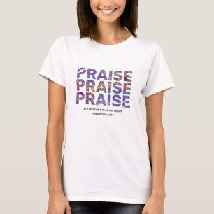 Camiseta Na moda Mauve PRAISE Music Notes Christian