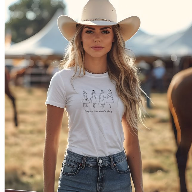 Camiseta Na moda mulheres Feliz T-Shirt do Dia das Mulheres (Criador carregado)