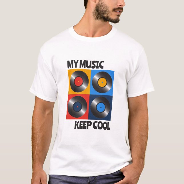 Camiseta Na moda Music-Themed - Manter Design Legal (Frente)