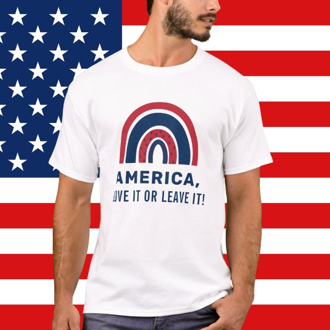 Camiseta Na moda Patriótico Americano Arco-Íris Americano 4 (Criador carregado)