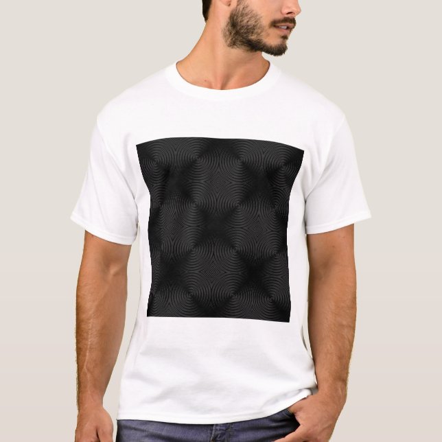 Camiseta Na moda, projeto preto dos círculos (Frente)