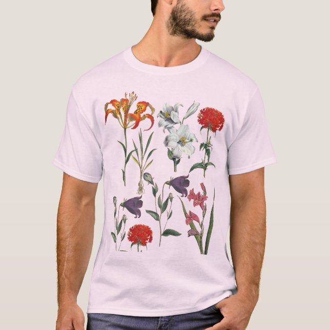 CAMISETA NA MODA RETRO FLORAL DESIGN COM MENTIRAS (Frente)