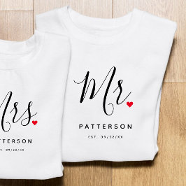 Camiseta Na moda Sr. Sobrenome Personalizado e Casamento de