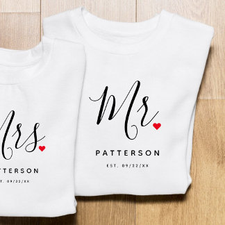 Camiseta Na moda Sr. Sobrenome Personalizado e Casamento de