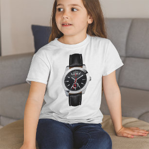 Camiseta Na moda Timepece do Lúxo Cronógrafo Negro