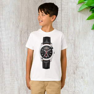 Camiseta Na moda Timepece do Lúxo Cronógrafo Negro