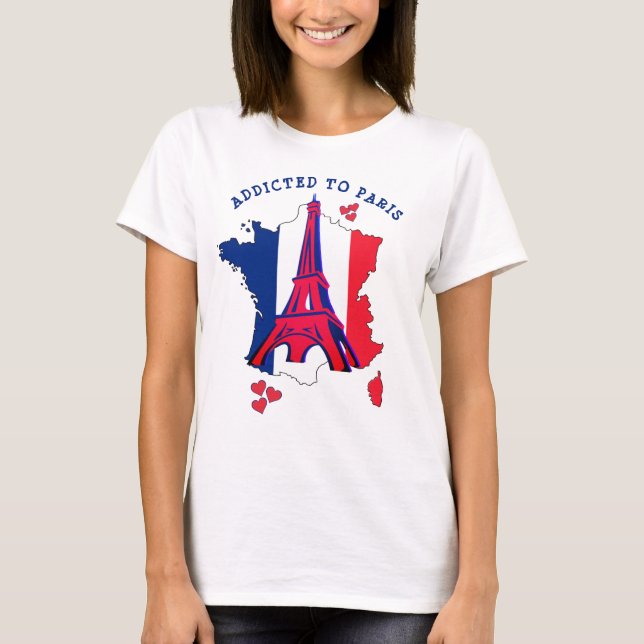 Camiseta Na moda Viciado em T-Shirt PARIS (Frente)