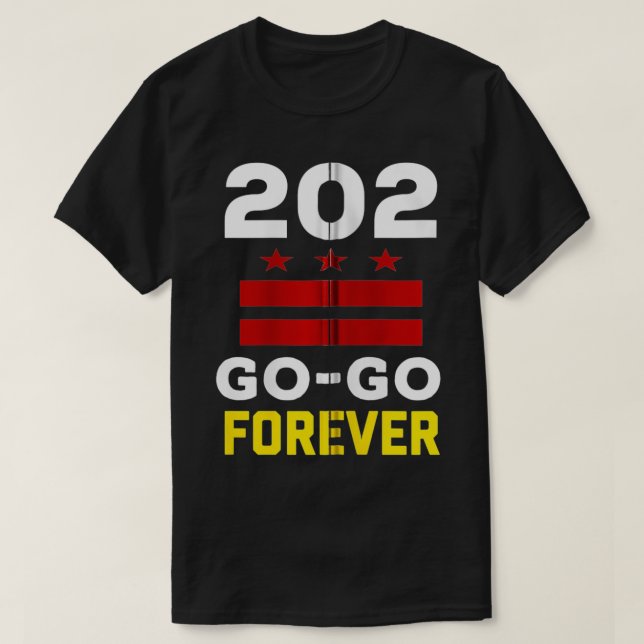 Camiseta Na moda Washington DC, 202 Go Music Forever presen (Frente do Design)