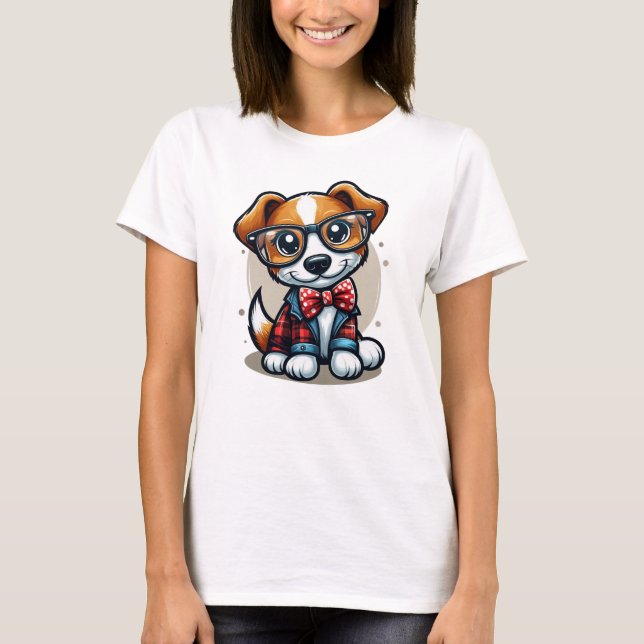 Camiseta Na moda Xadrez Doggo (Frente)