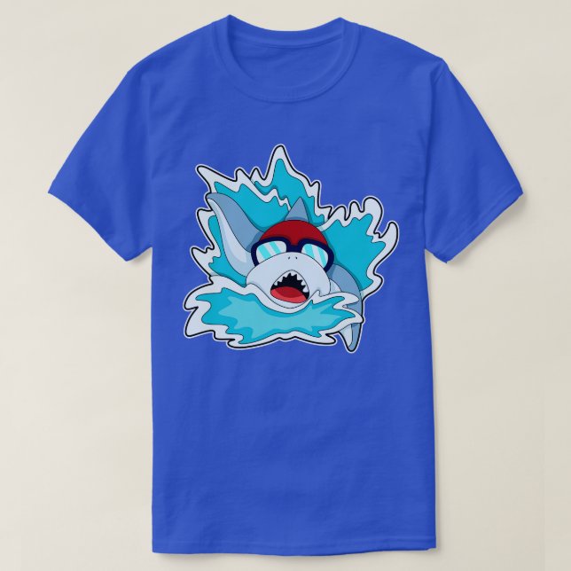 Camiseta na Natação com Óculos de natação 2 (Frente do Design)