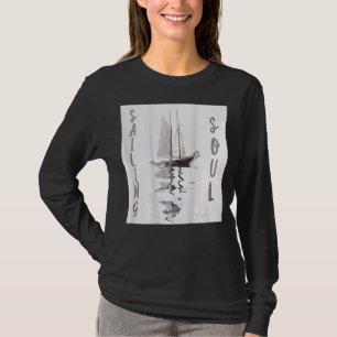 Camiseta Na Parte Traseira, Alma de Navegação Refletindo Ma