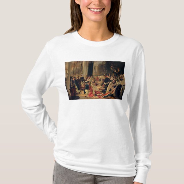 Camiseta Na plataforma durante uma batalha de mar, 1855 (Frente)
