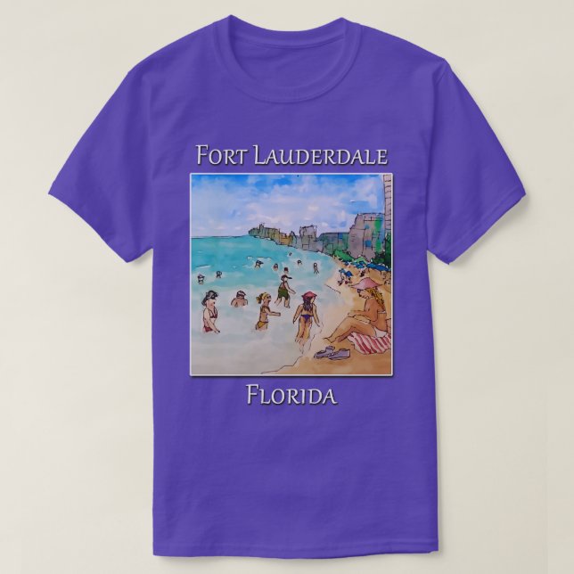 Camiseta Na praia Fort Lauderdale Florida TShirt (Frente do Design)