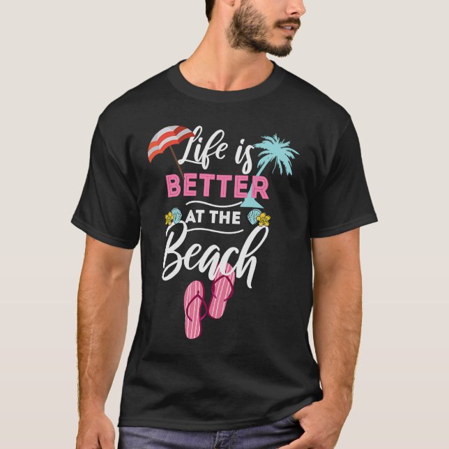 Camiseta Na Praia Womens Beach Vacation (Frente)