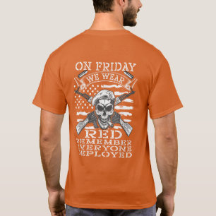 Camiseta Na sexta-feira Vestimos Tropas Vermelhas de Apoio