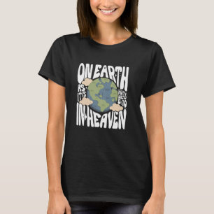 Camiseta Na Terra Como É No Céu, Retro Religioso Cristão
