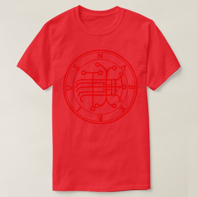 Camiseta Naberius Ars Goetia Sigil Red (Frente do Design)