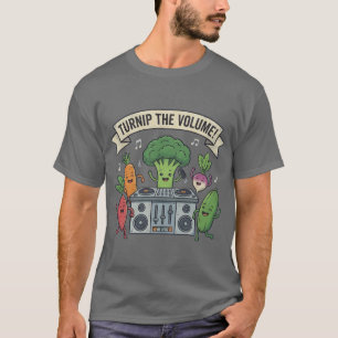 Camiseta Nabo O Volume Música de Legume Divertida