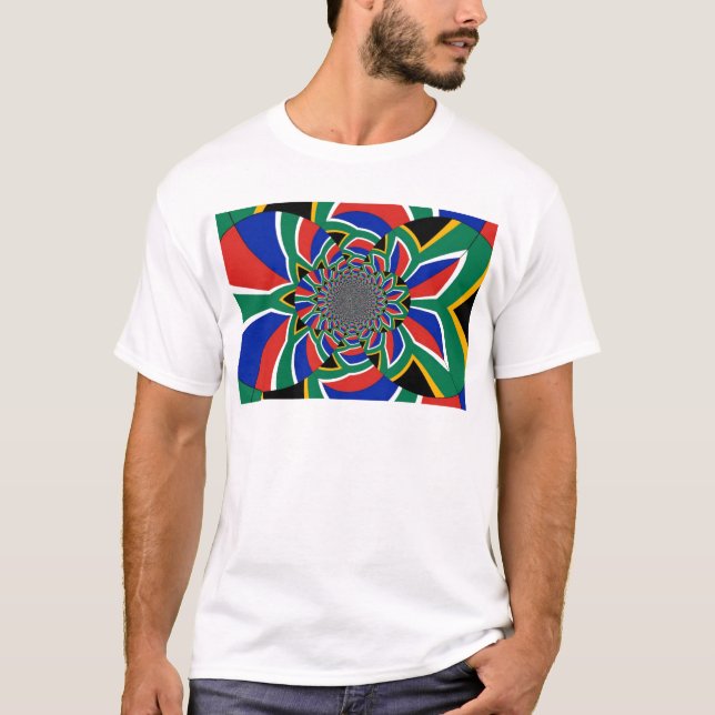 Camiseta Nação Arco-Íris: Vibrante Impressão de Arte na Áfr (Frente)
