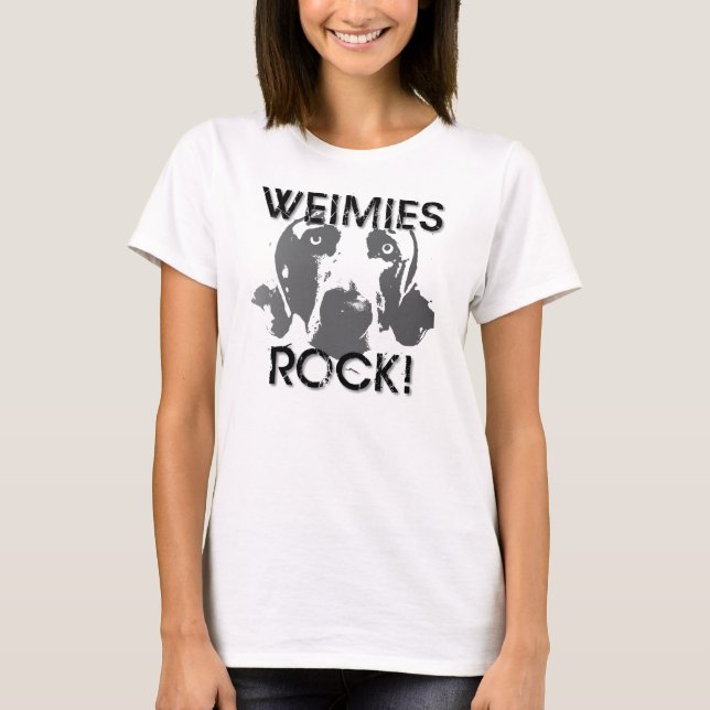 Camiseta Nação de Weimaraner: ROCHA de Weimies! (Frente)