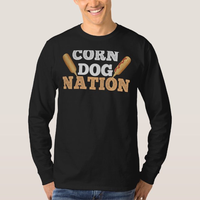 Camiseta Nação do Cachorro-Quente Corn Dog Amante do Festiv (Frente)