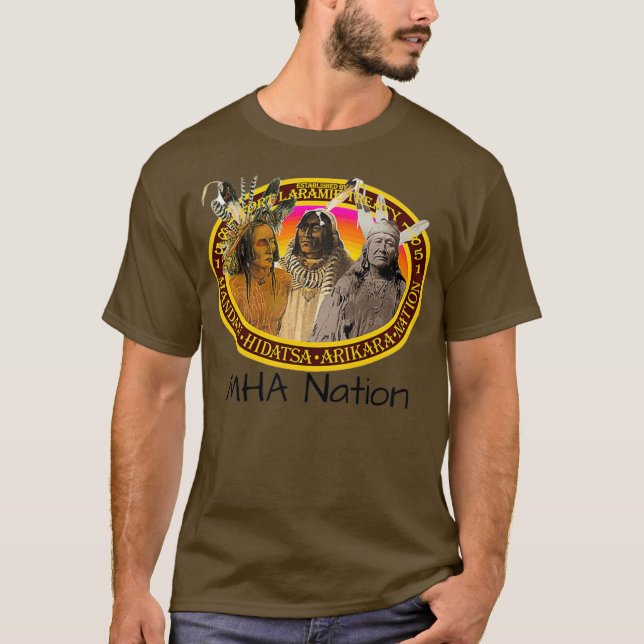 Camiseta Nação Nativa Americana de MHA por Gotas de Esperan (Frente)