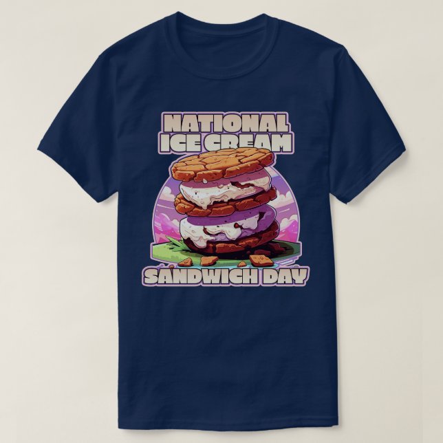 Camiseta Nação Sorvete Sandwich Day Sorvete Lover Desi (Frente do Design)
