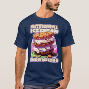 Camiseta Nação Sorvete Sandwich Day Sorvete Lover Desi