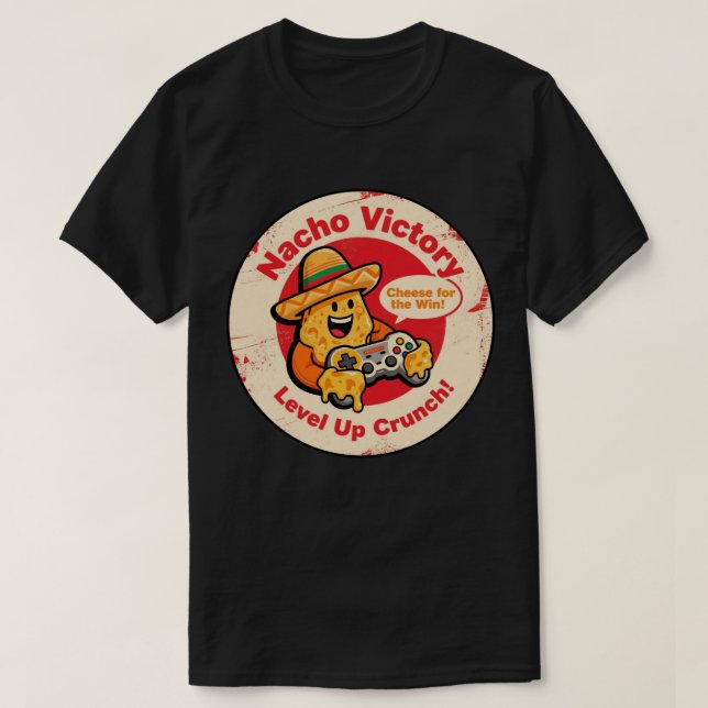 Camiseta Nacho Chip estilo retrô com Sombrero e Controlle (Frente do Design)