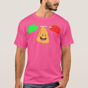 Camiseta Nacho Levantando Taco Comida Squat Barbell Gym Cin