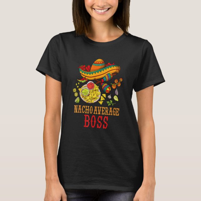 Camiseta Nacho Média Boss Divorciado Cinco de Mayo Dia 1 (Frente)
