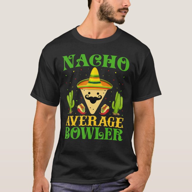 Camiseta Nacho Média Bowler Mexicano Cinco De Mayo (Frente)