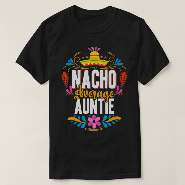 Camiseta Nacho Média da Tia Cinco De Mayo Meican Matching (Frente do Design)