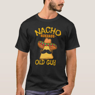 Camiseta Nacho Média da Velha Cara Mexicana Avô Cinco De