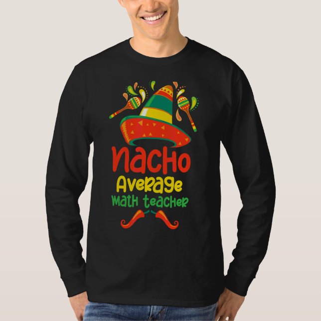 Camiseta Nacho Média de Professora de Matemática Sombrero B (Frente)
