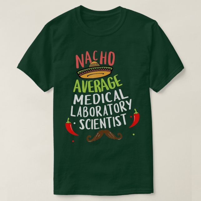 Camiseta Nacho Média do Laboratório Médico Cientista Sombre (Frente do Design)