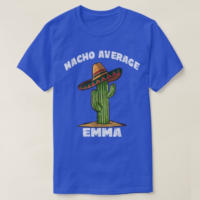 Camiseta Nacho Média EmmaPersonalizada Cactus Sombrero Art (Frente do Design)
